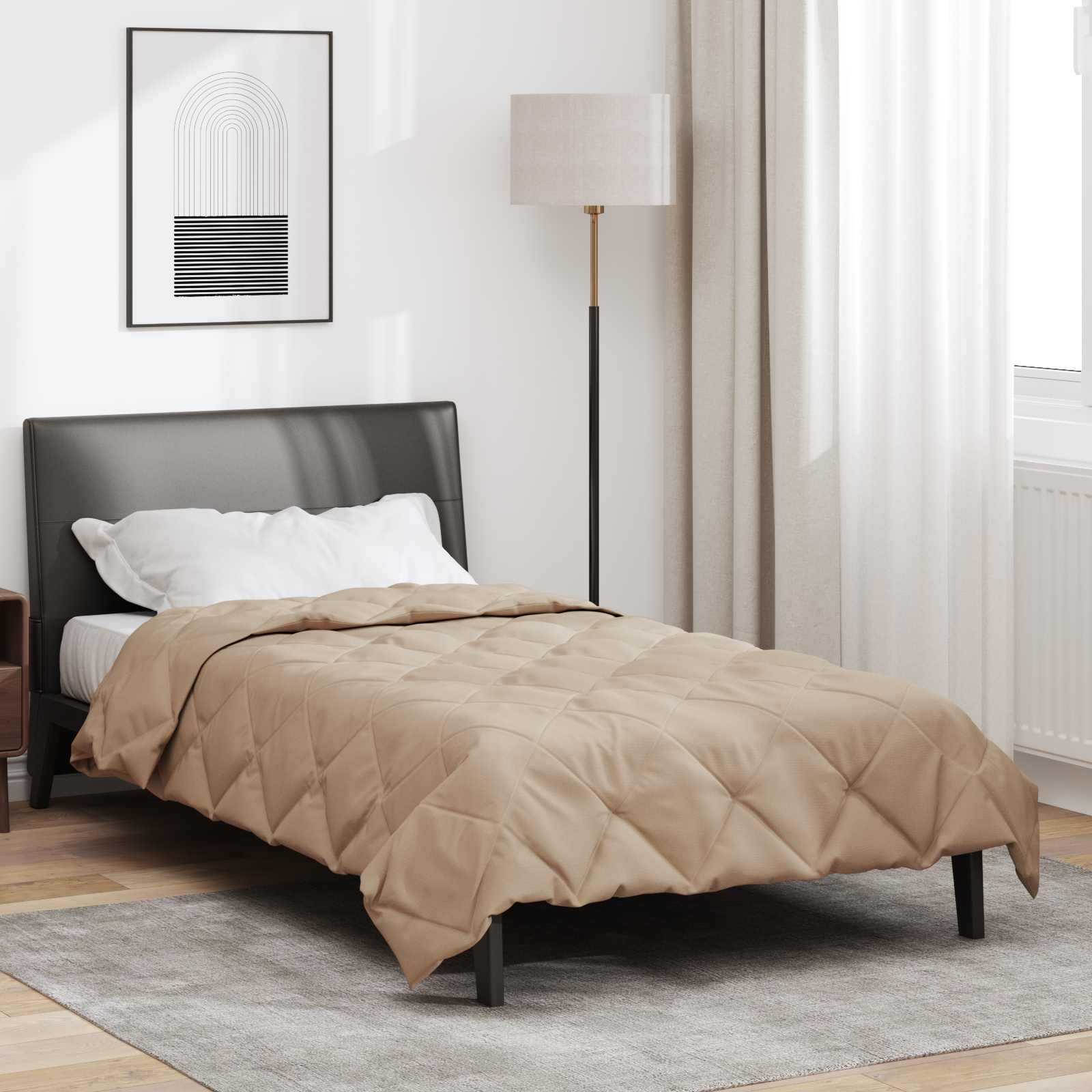 Vidaxl vol jaar dekbed taupe 220 x 155 cm microfiber