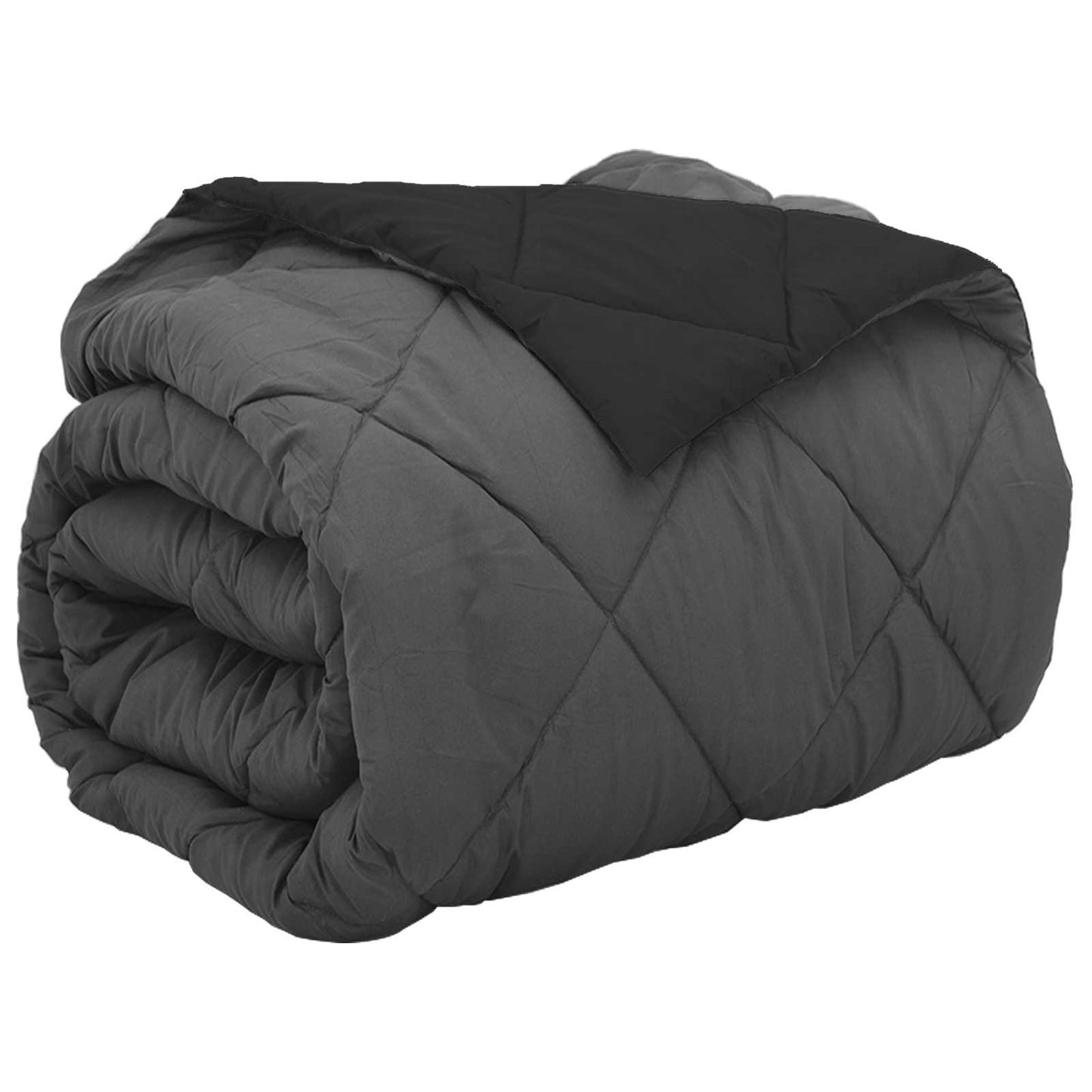 Vidaxl vol jaar dekbed zwart en anthraciet 200 x 200 cm microfiber