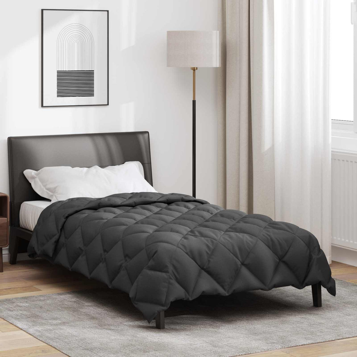 Vidaxl winter dekbed antraciet 200 x 135 cm microfiber