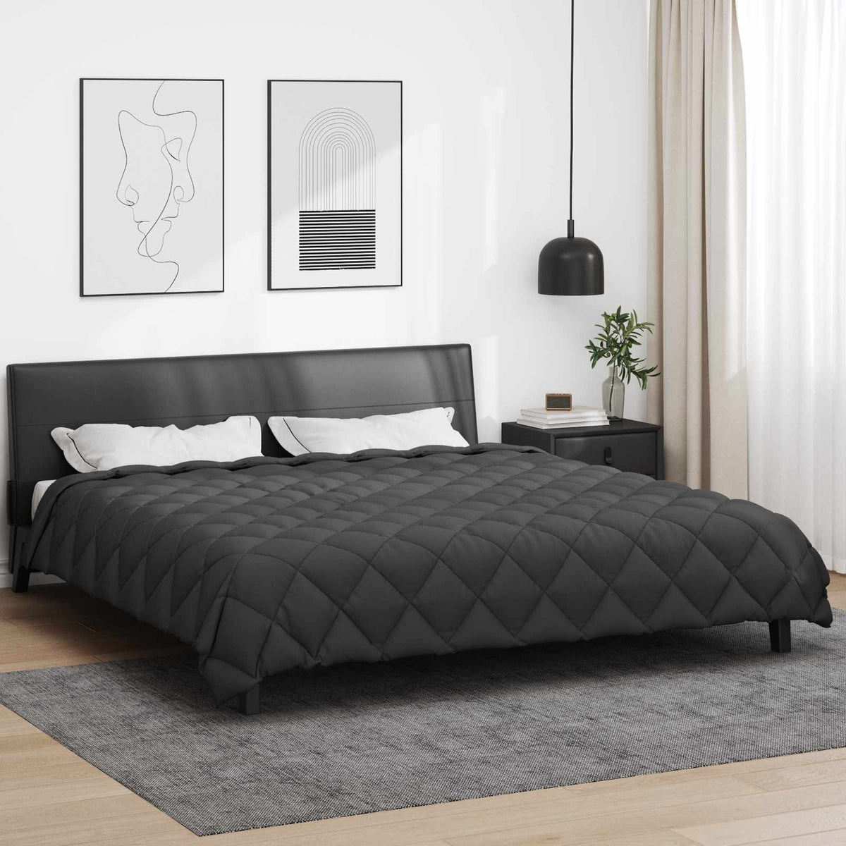 Vidaxl winter dekbed antraciet 240 x 200 cm microfiber