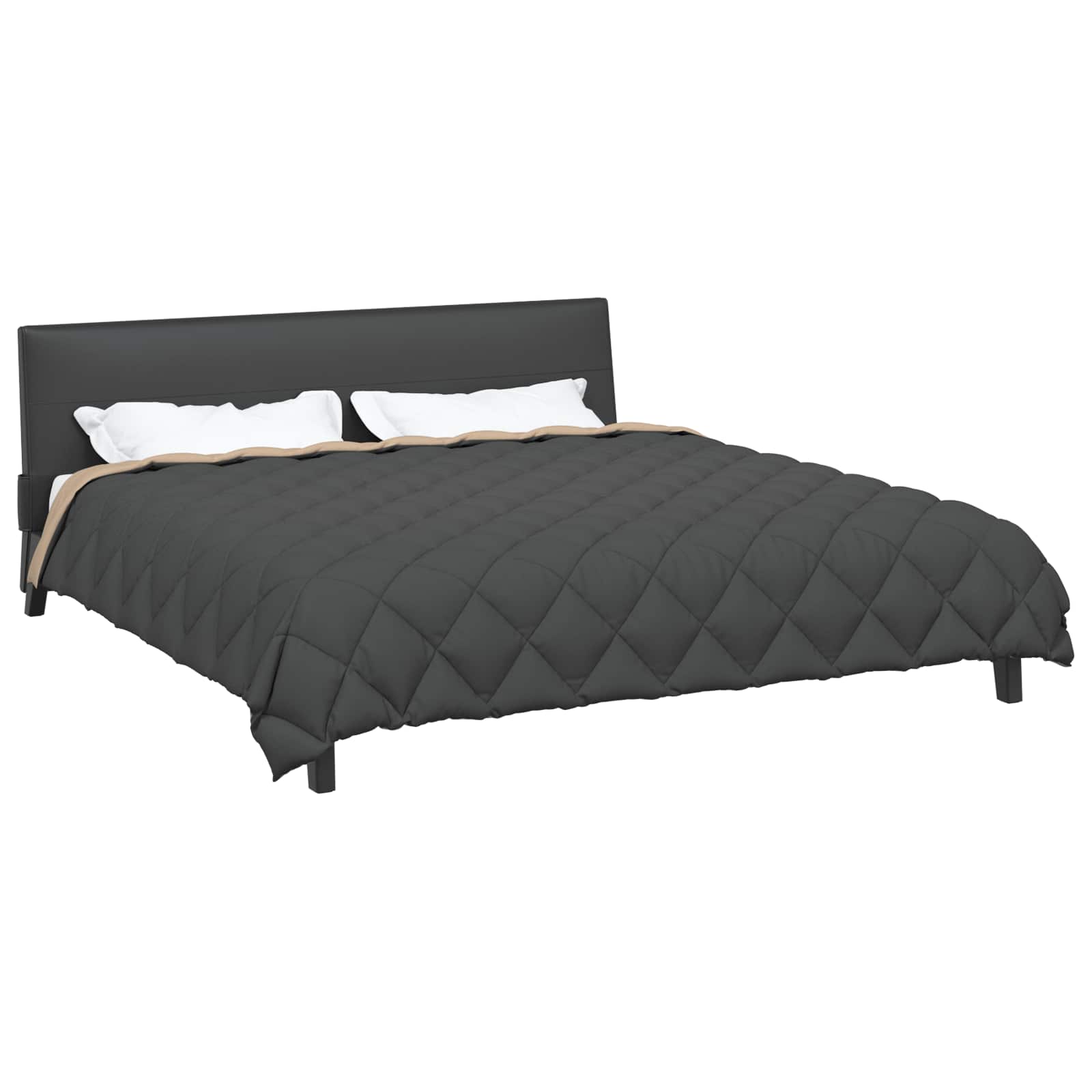 Vidaxl winter dekbed antraciet en taupe 200 x 200 cm microfiber