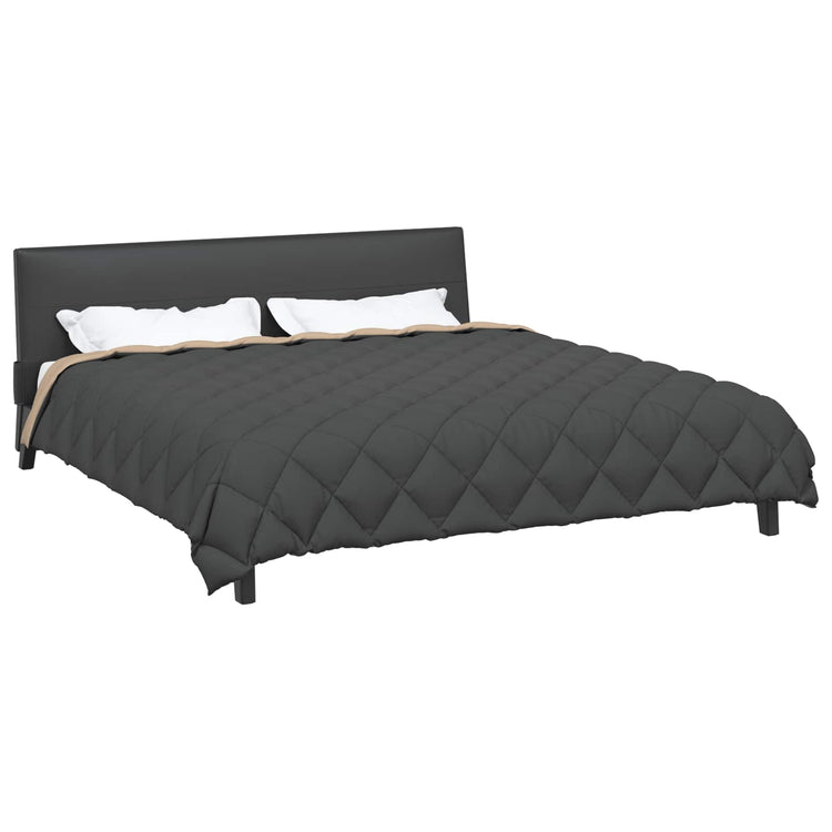 Vidaxl winter dekbed antraciet en taupe 200 x 200 cm microfiber