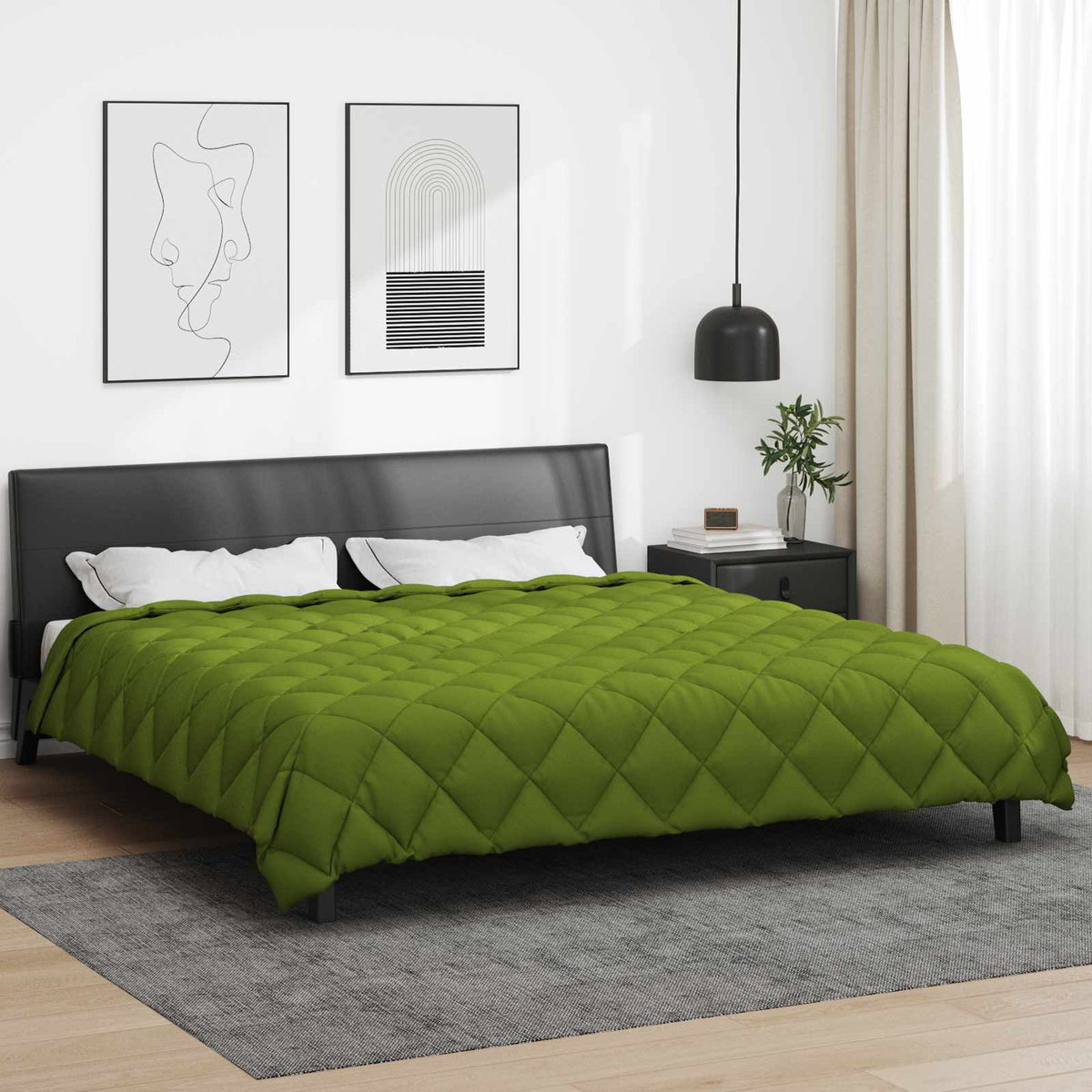 Vidaxl winter dekbed groen 200 x 200 cm microfiber