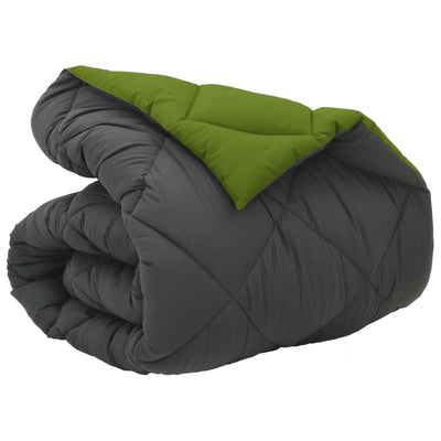 Vidaxl winter dekbed groen en antraciet 200 x 140 cm microfiber