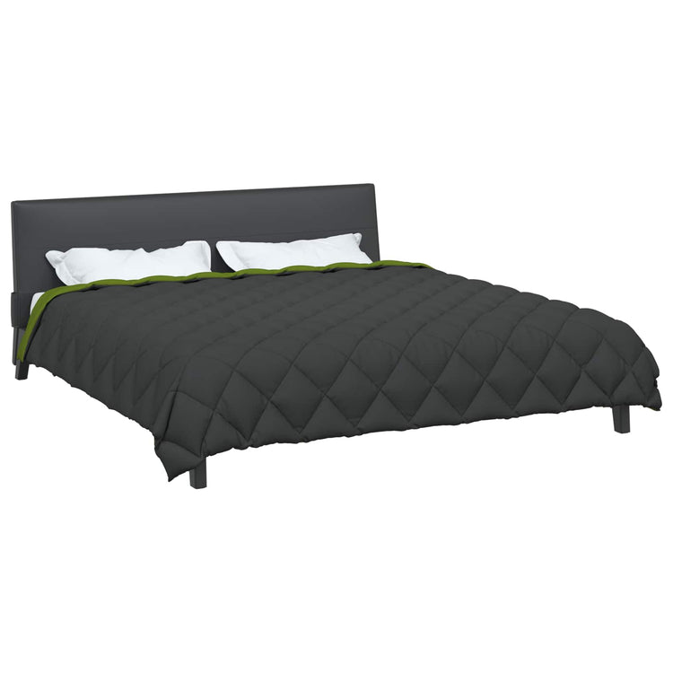 Vidaxl winter dekbed groen en antraciet 240 x 200 cm microfiber