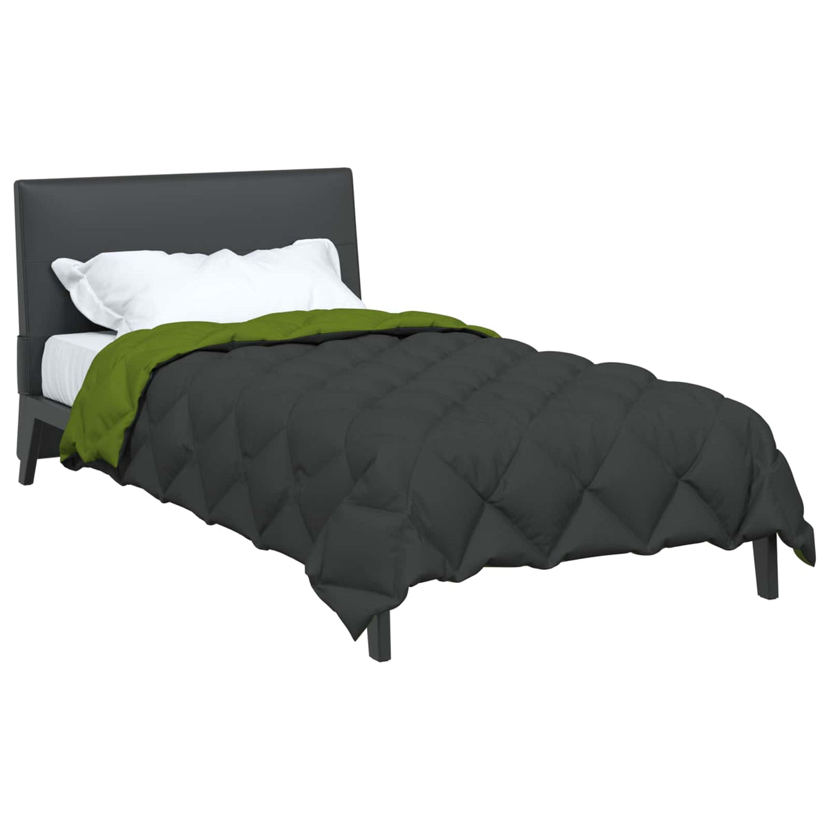 Vidaxl winter dekbed groen en antraciet 220 x 135 cm microfiber