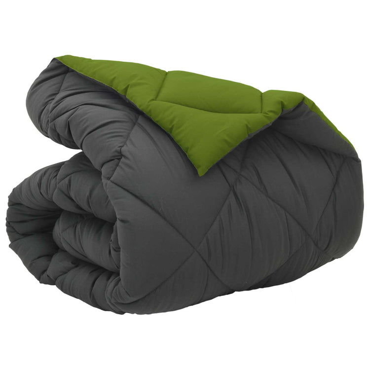 Vidaxl winter dekbed groen en antraciet 220 x 155 cm microfiber