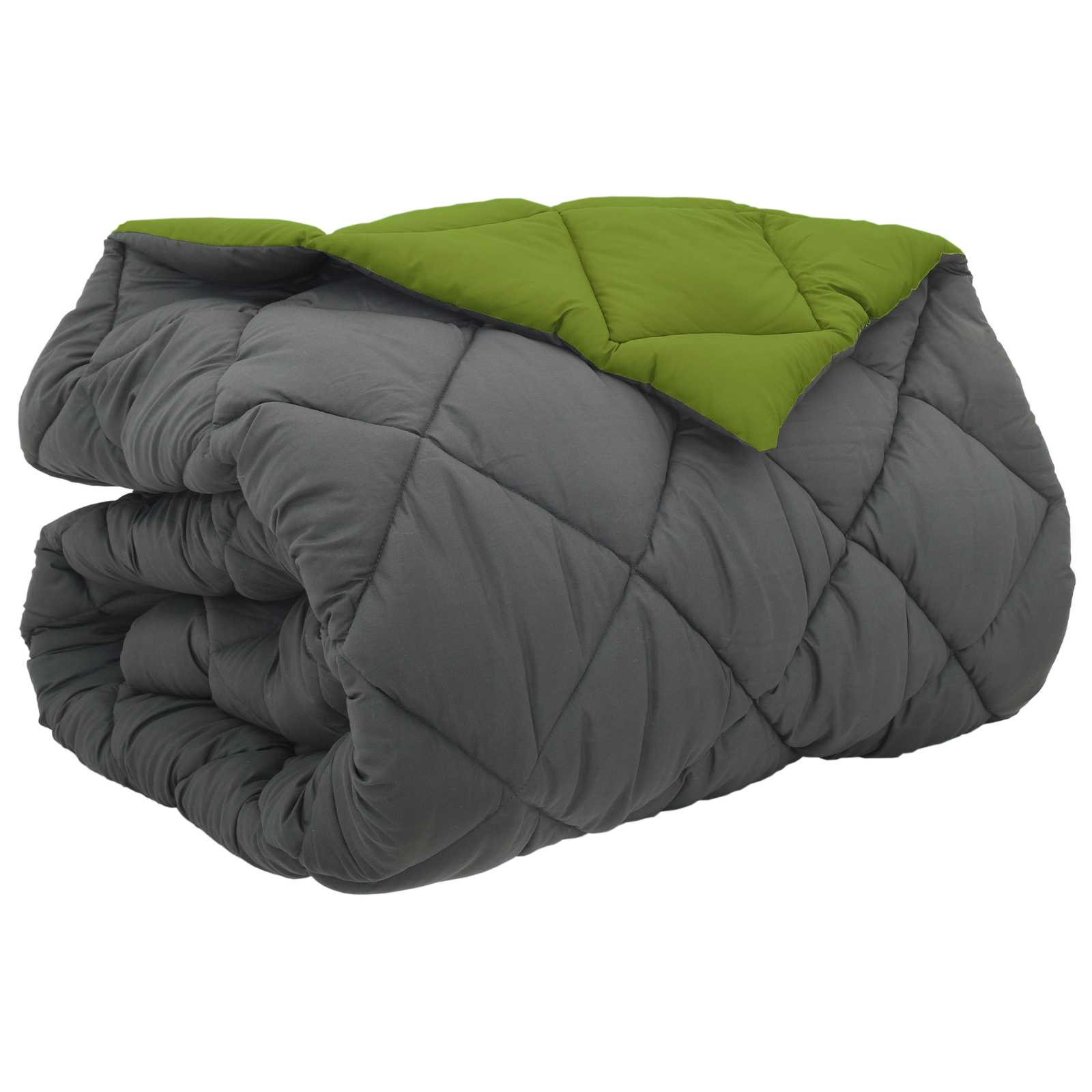 Vidaxl winter dekbed groen en antraciet 220 x 260 cm microfiber