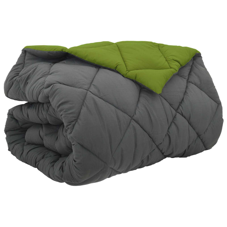 Vidaxl winter dekbed groen en antraciet 240 x 260 cm microfiber