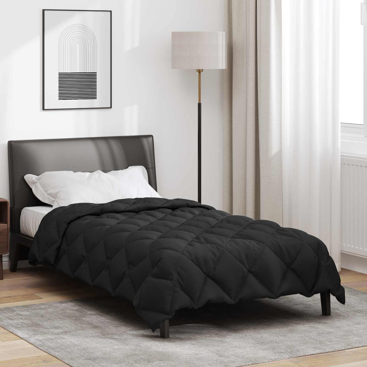 Vidaxl winter dekbed zwart 220 x 135 cm microfiber