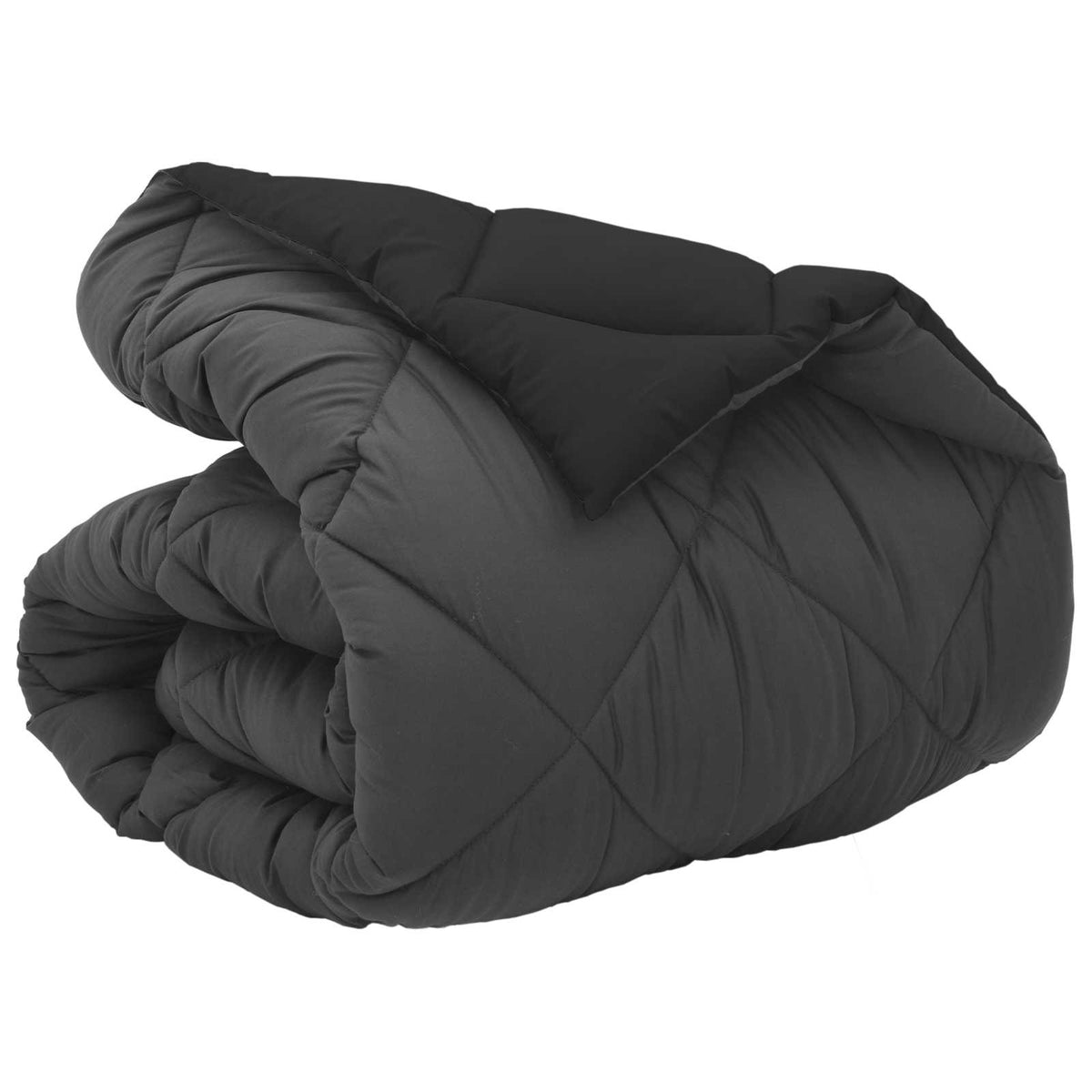 Vidaxl winter dekbed zwart en anthraciet 200 x 135 cm microfiber