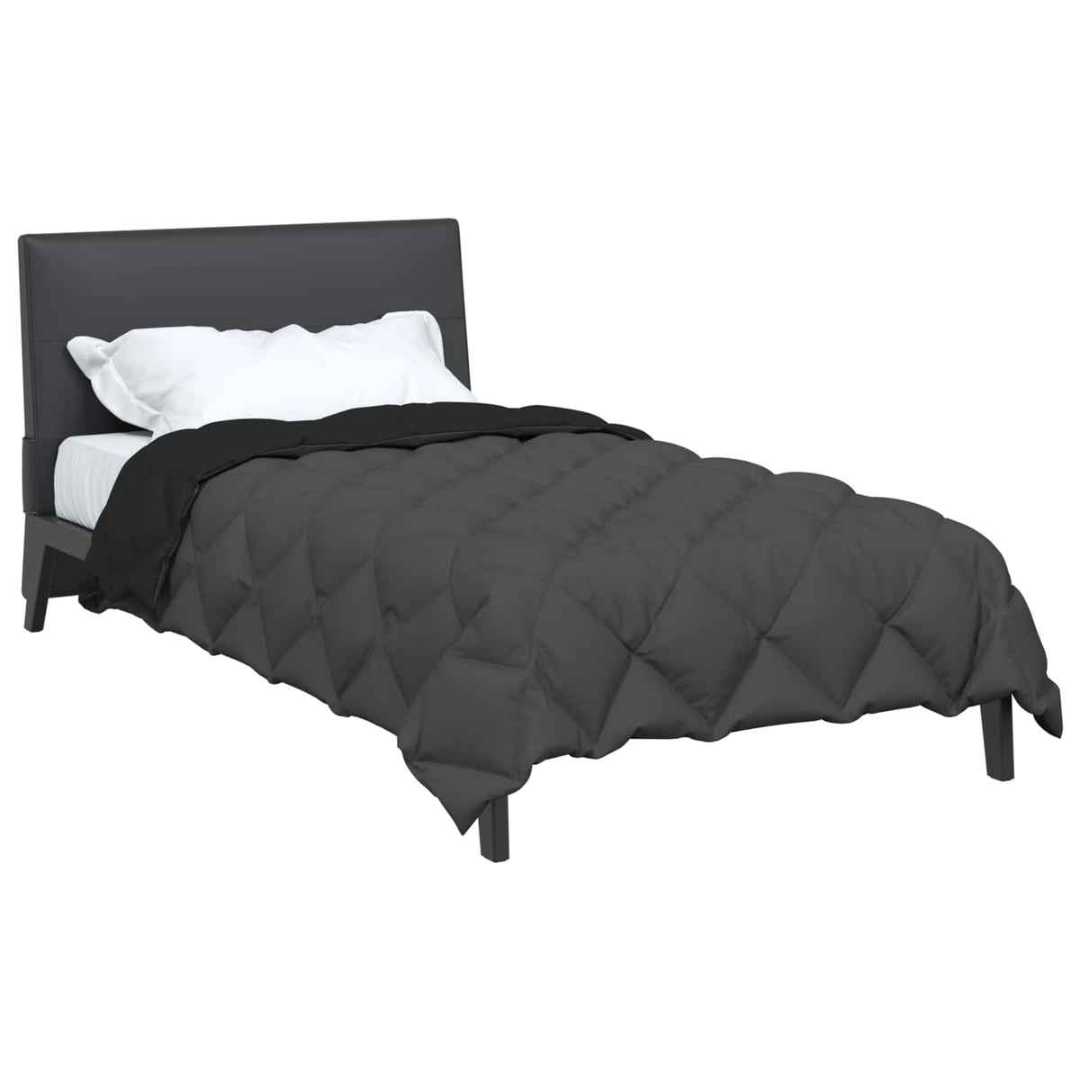 Vidaxl winter dekbed zwart en anthraciet 220 x 155 cm microfiber