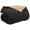 Vidaxl winter dekbed zwart en taupe 240 x 260 cm microfiber