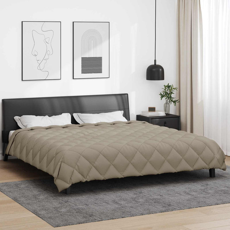 Vidaxl winter dekbed lichtgrijs 200 x 200 cm microfiber