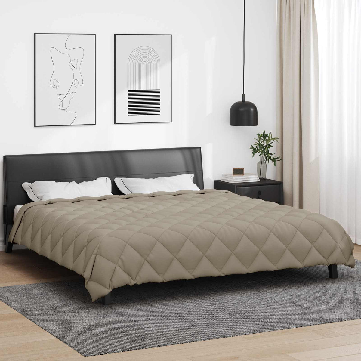Vidaxl winter dekbed lichtgrijs 240 x 260 cm microfiber