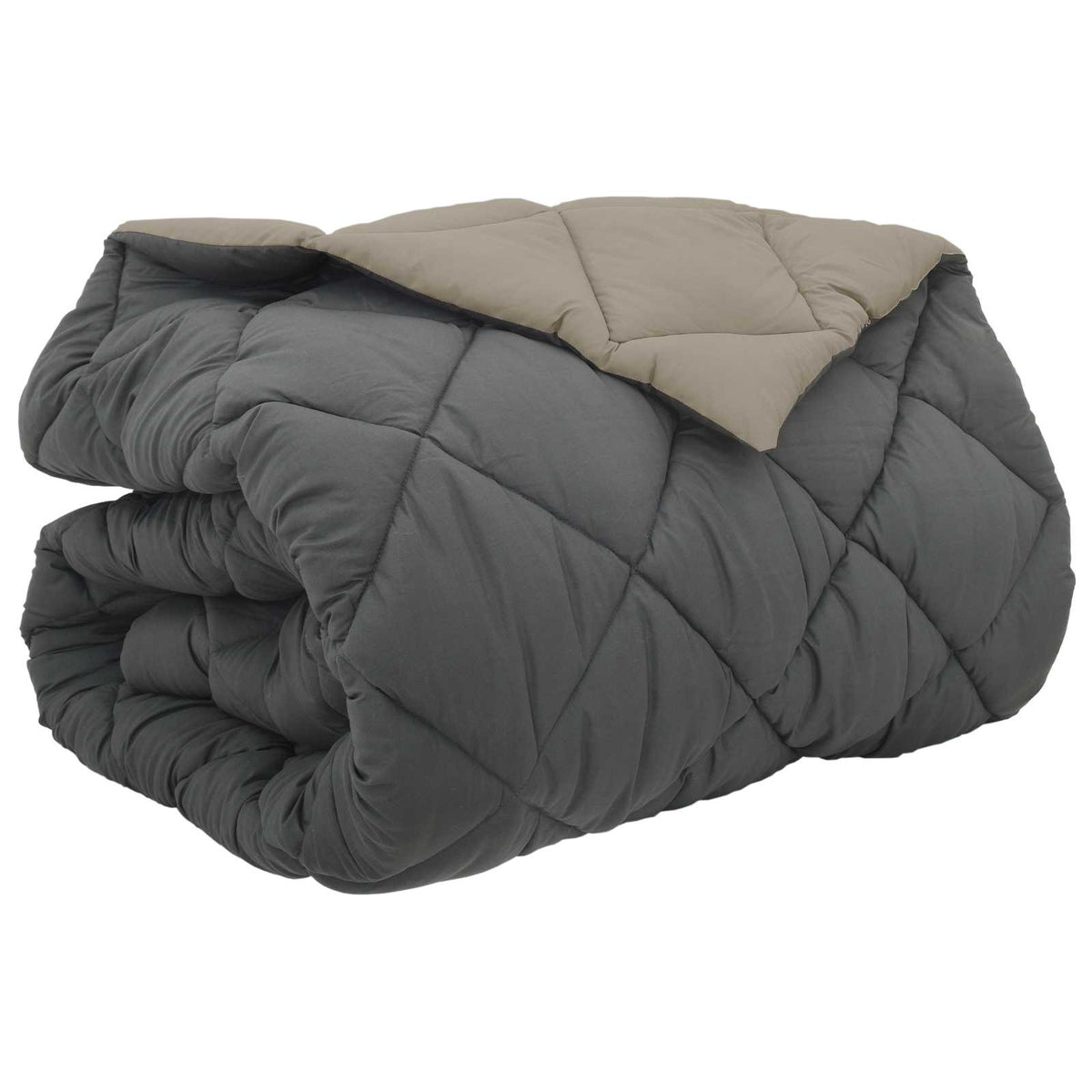 Vidaxl winter dekbed lichtgrijs en antraciet 200 x 200 cm microfiber