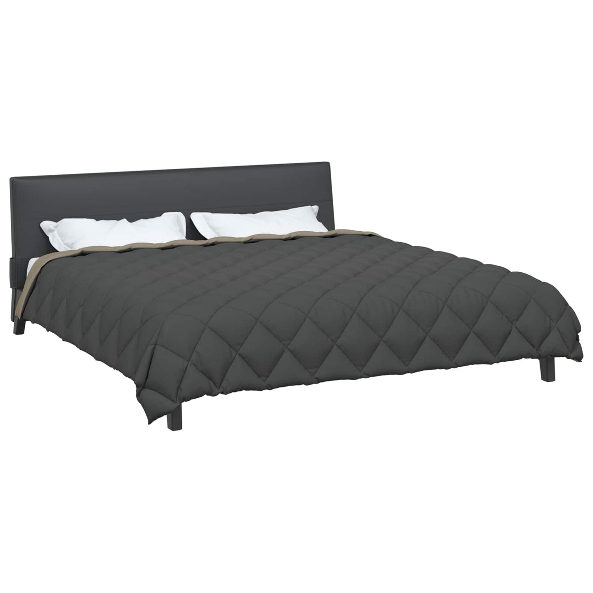 Vidaxl winter dekbed lichtgrijs en antraciet 220 x 200 cm microfiber