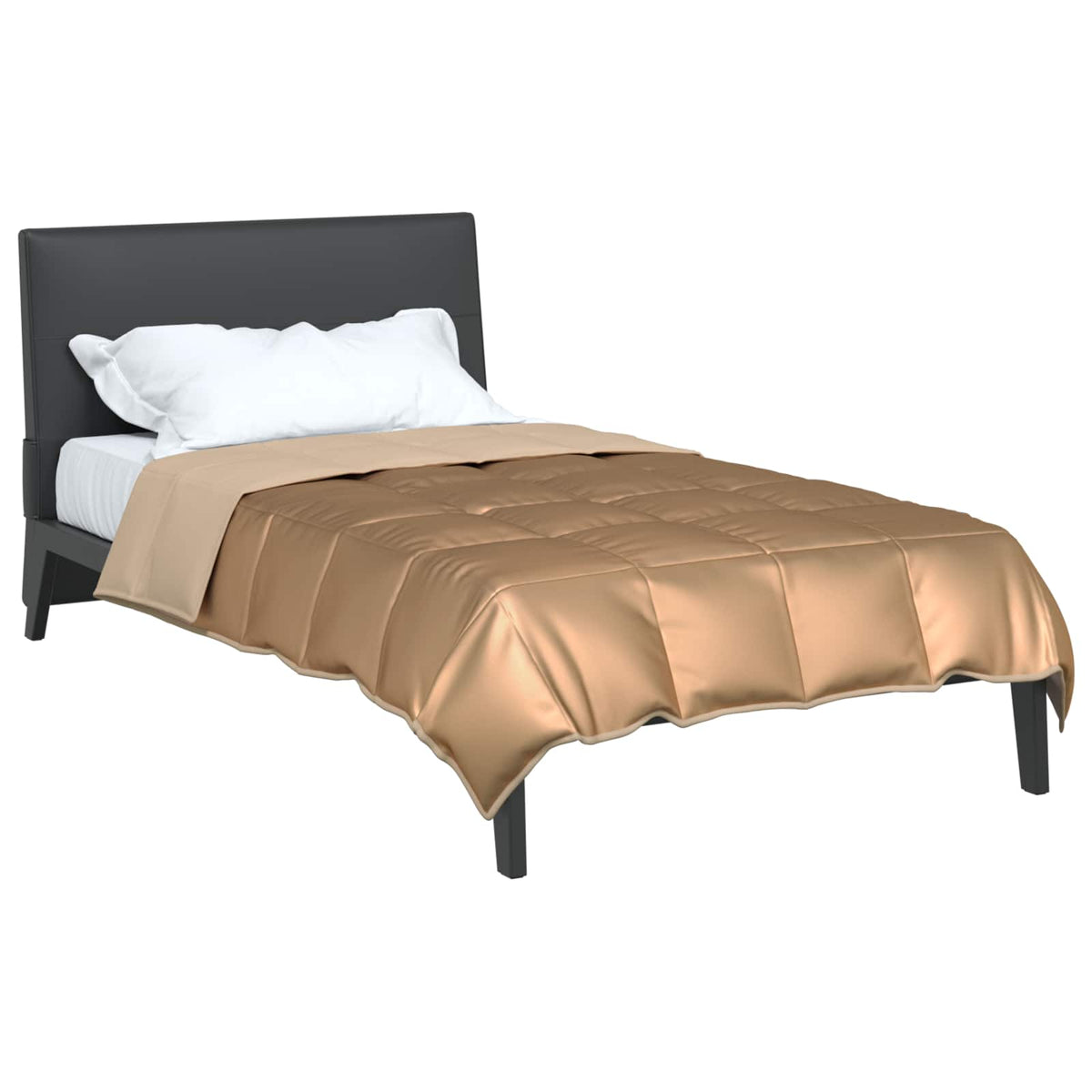 Vidaxl zomer dekbed goud 220 x 135 cm satijn en microfiber