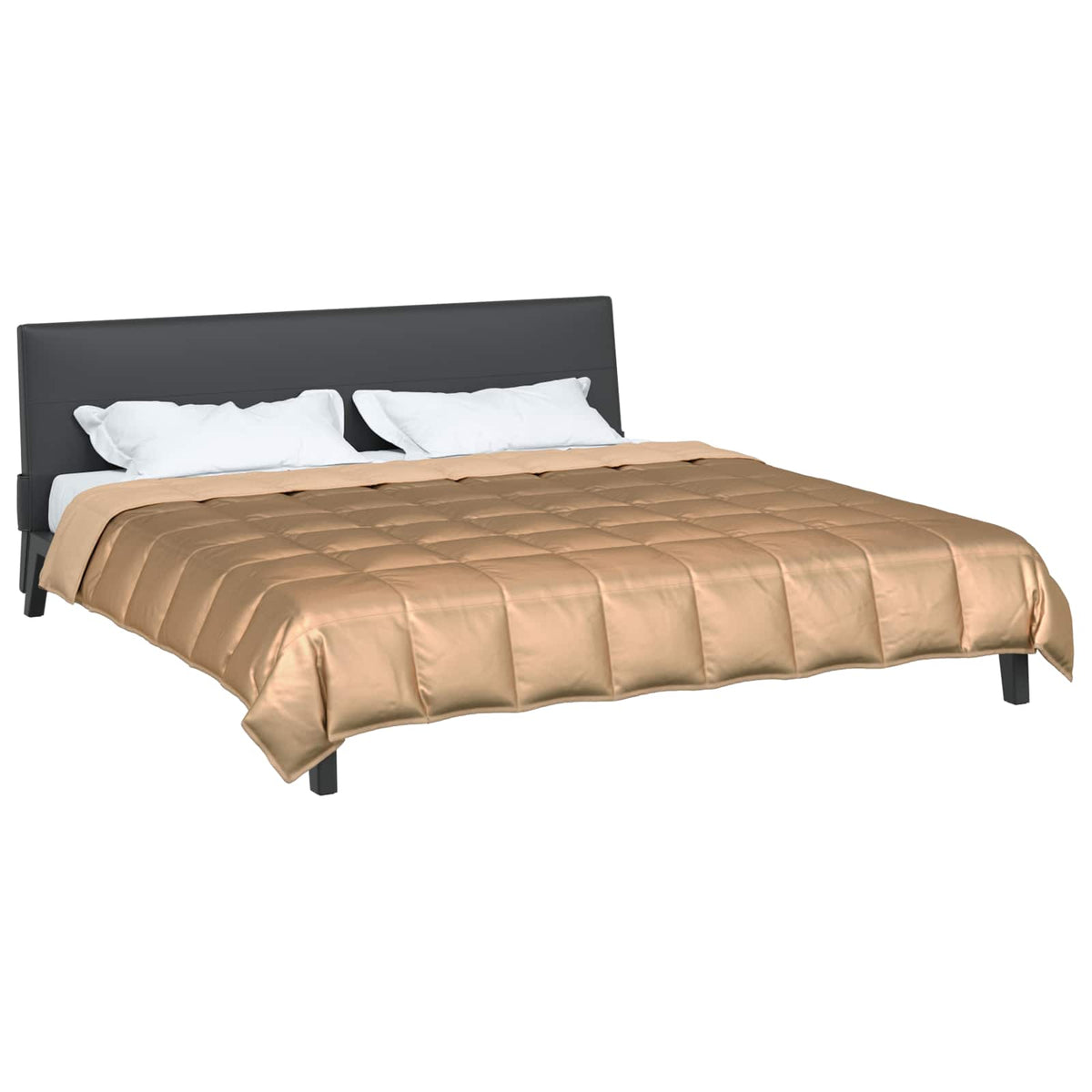 Vidaxl zomer dekbed goud 220 x 260 cm satijn en microfiber
