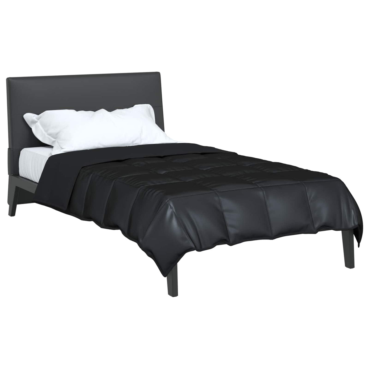Vidaxl zomer dekbed zwart 200 x 155 cm satijn en microfiber