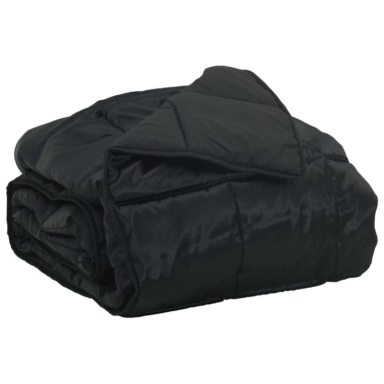 Vidaxl zomer dekbed zwart 220 x 135 cm satijn en microfiber