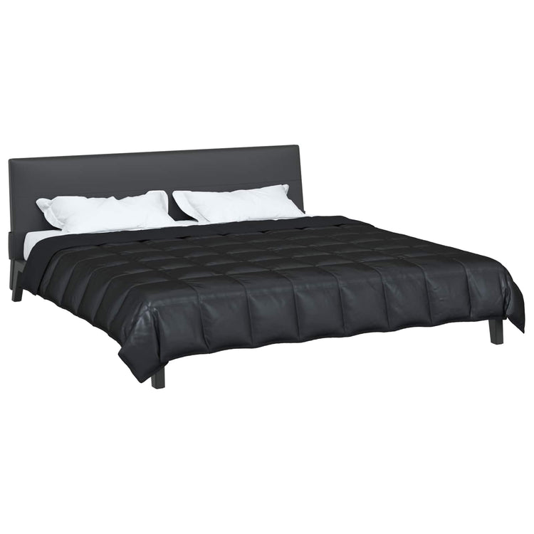 Vidaxl zomer dekbed zwart 220 x 200 cm satijn en microfiber
