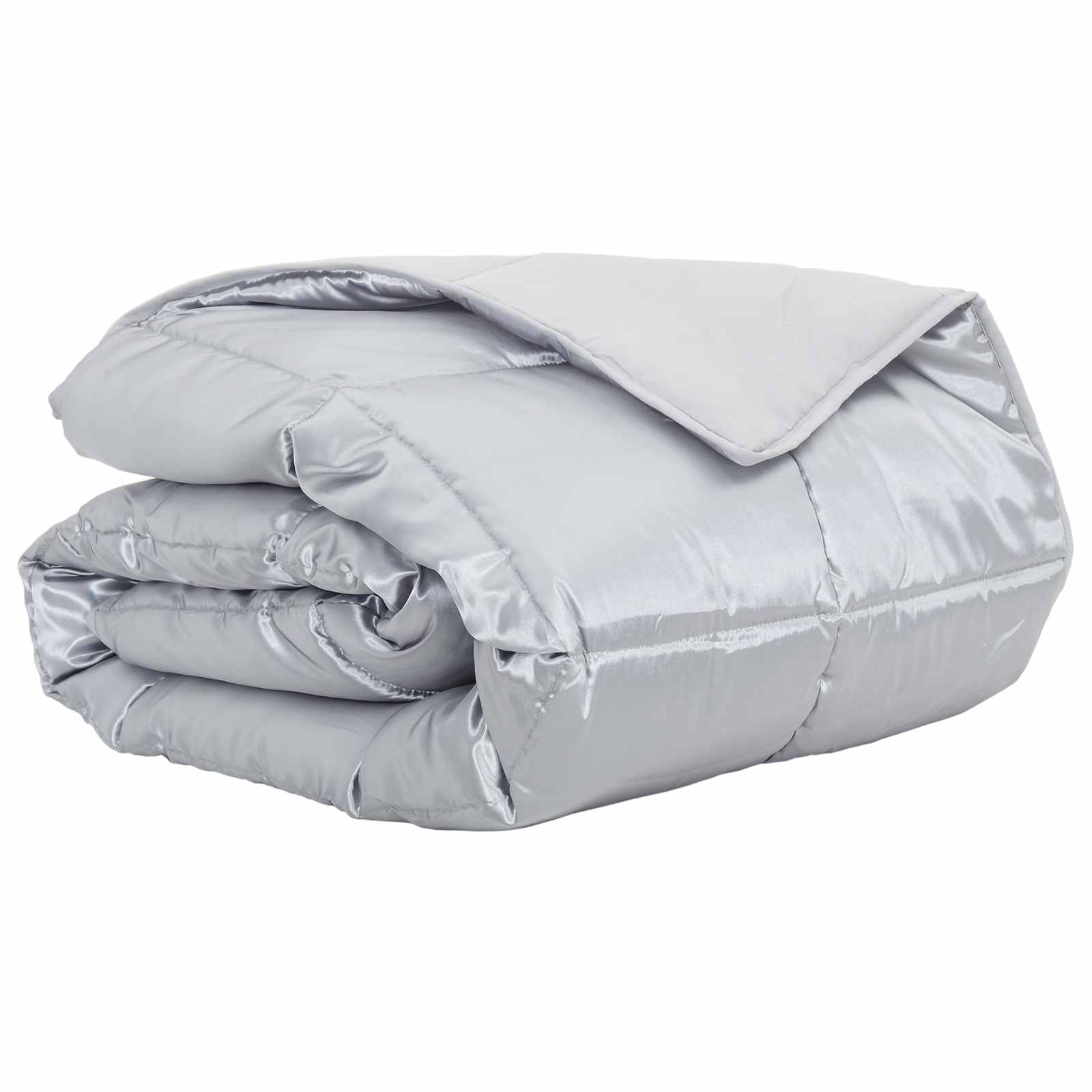 Vidaxl zomer dekbed zilver 200 x 135 cm satijn en microfiber
