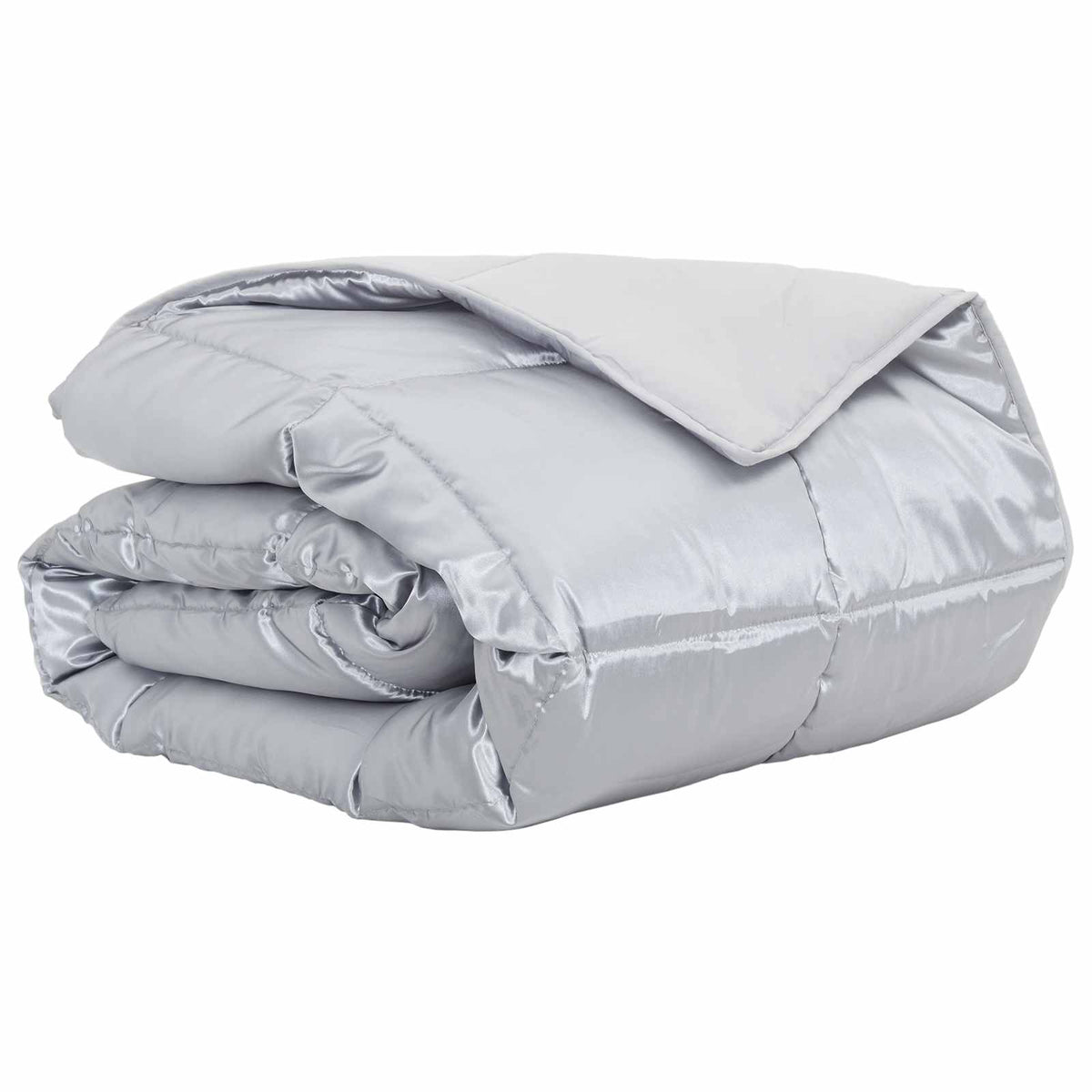Vidaxl zomer dekbed zilver 200 x 155 cm satijn en microfiber