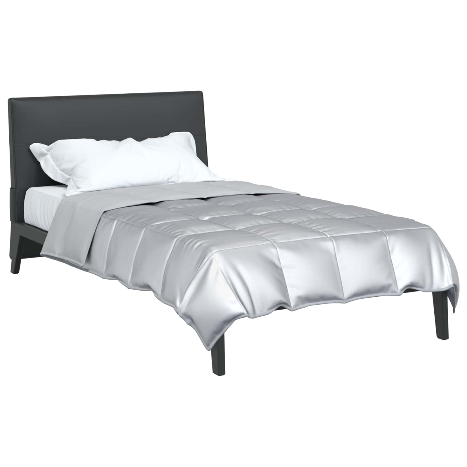 Vidaxl zomer dekbed zilver 220 x 155 cm satijn en microfiber