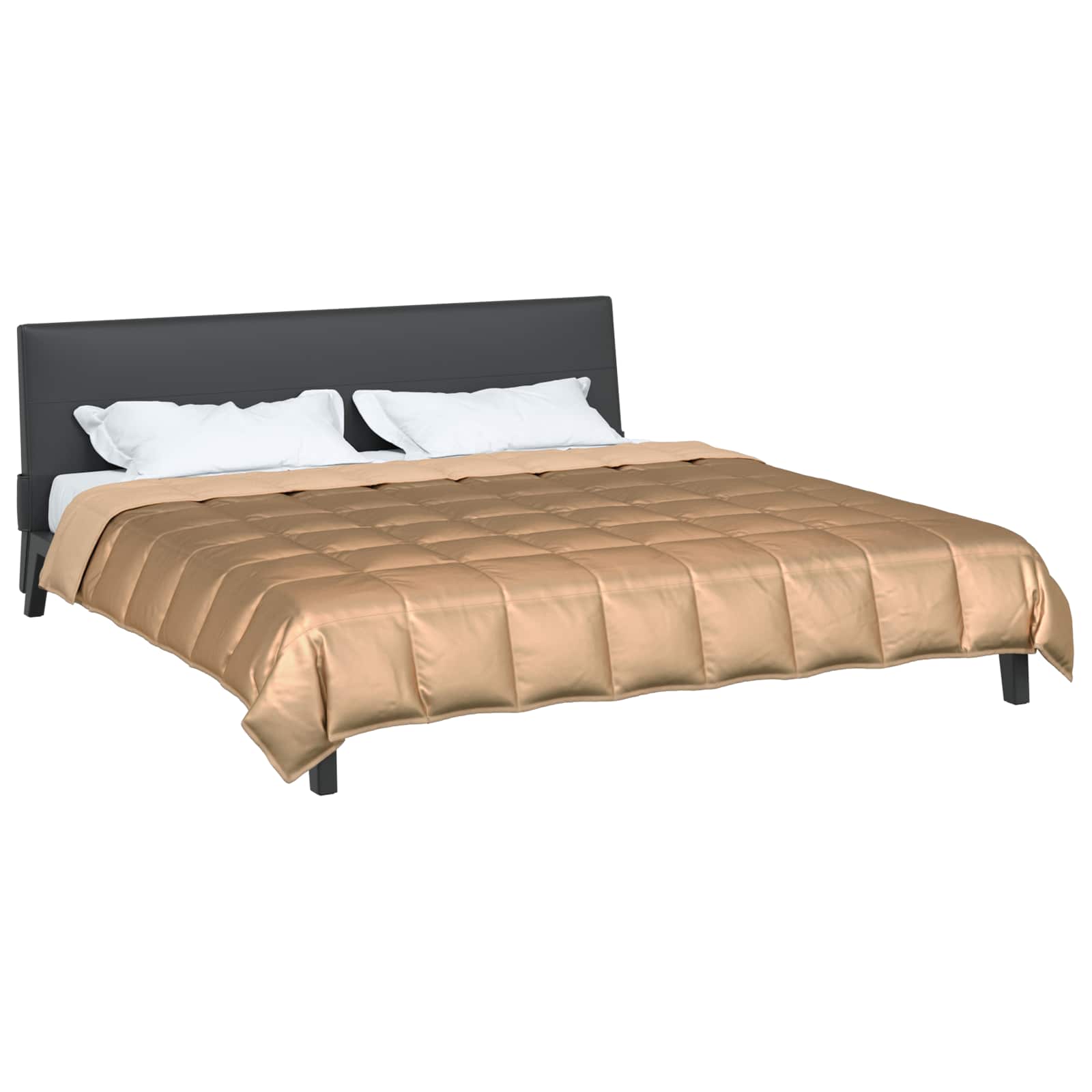 Vidaxl vol jaar dekbed goud 200 x 200 cm satijn en microfiber