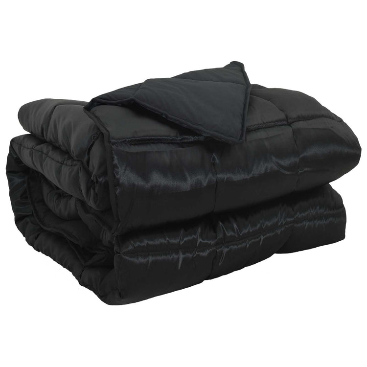 Vidaxl vol jaar dekbed zwart 200 x 155 cm satijn en microfiber