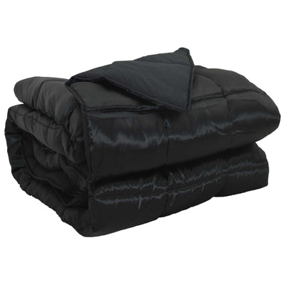 Vidaxl vol jaar dekbed zwart 200 x 200 cm satijn en microfiber
