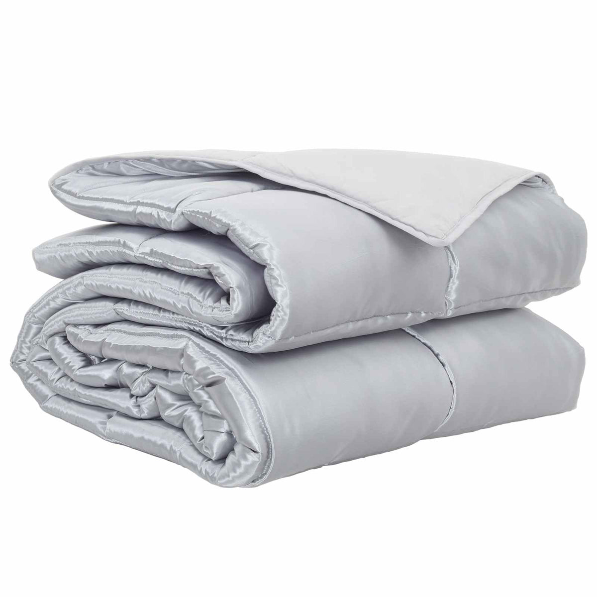 Vidaxl vol jaar dekbed zilver 220 x 140 cm satijn en microfiber