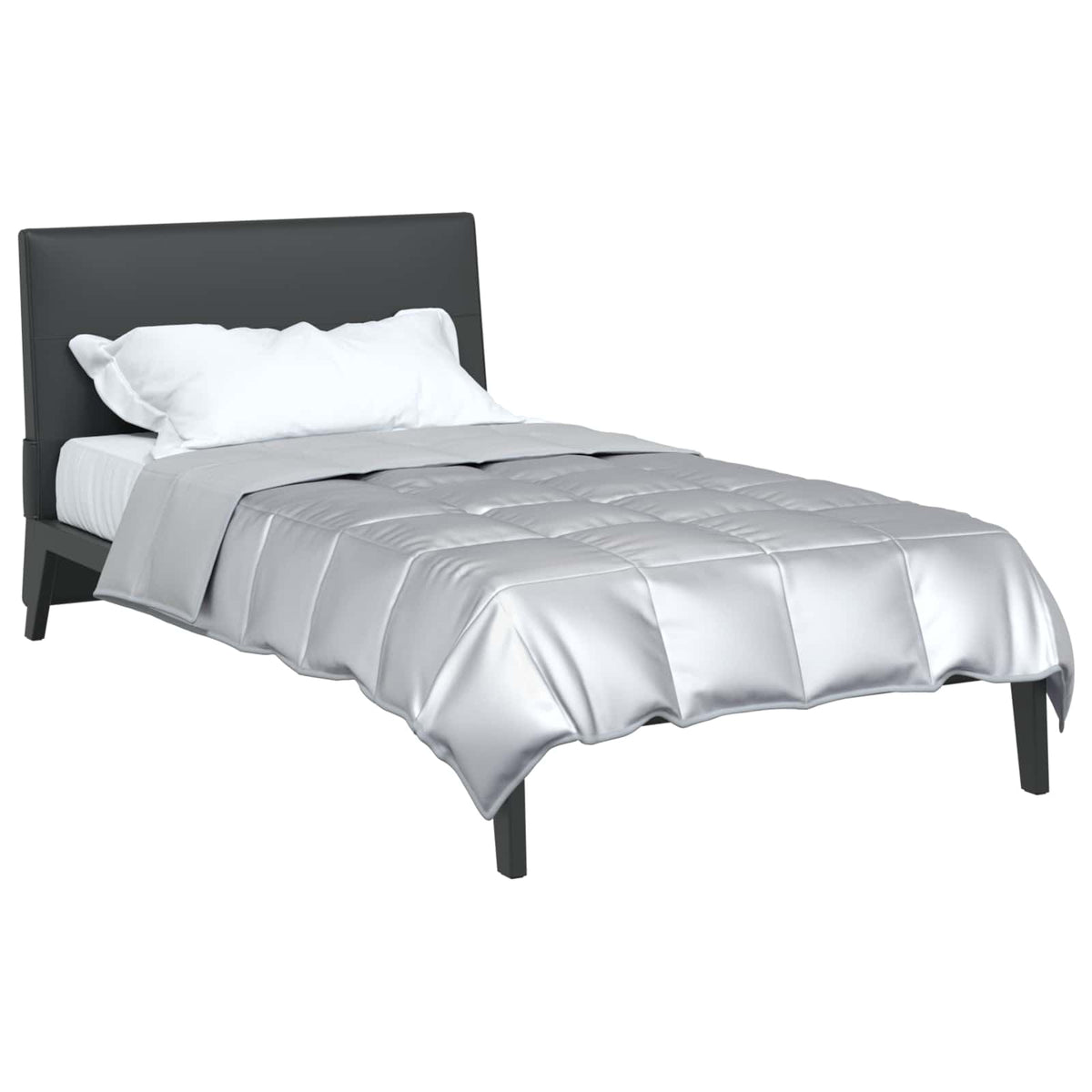 Vidaxl vol jaar dekbed zilver 220 x 155 cm satijn en microfiber