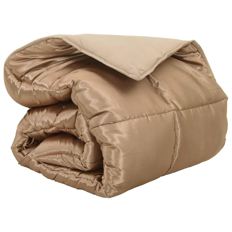 Vidaxl winter dekbed goud 200 x 140 cm satijn en microfiber