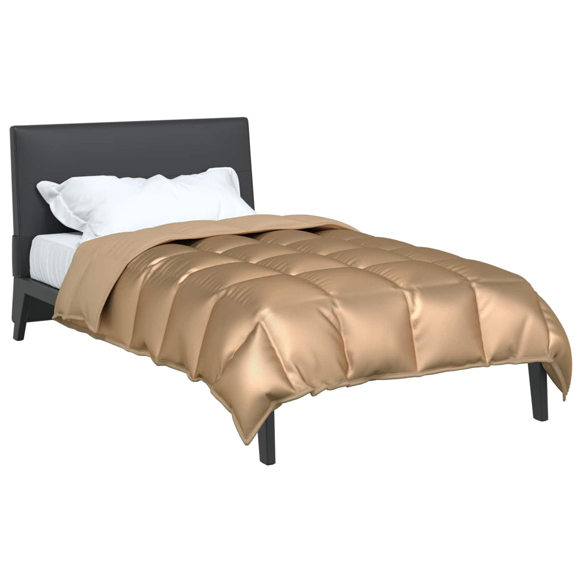 Vidaxl winter dekbed goud 200 x 155 cm satijn en microfiber
