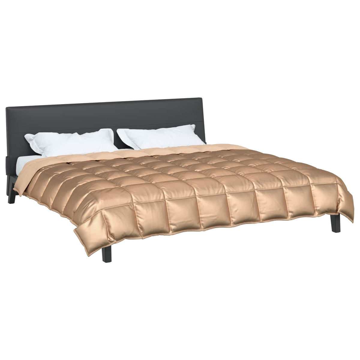 Vidaxl winter dekbed goud 200 x 200 cm satijn en microfiber