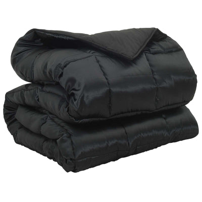 Vidaxl winter dekbed zwart 200 x 135 cm satijn en microfiber