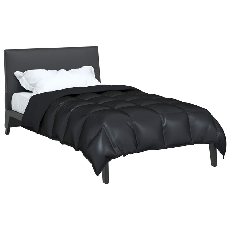 Vidaxl winter dekbed zwart 200 x 140 cm satijn en microfiber
