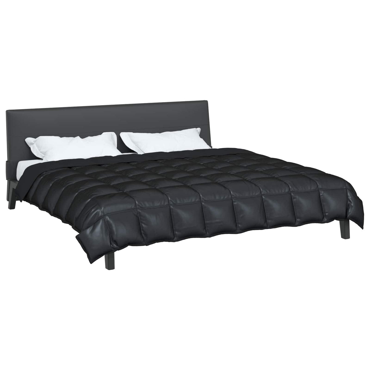 Vidaxl winter dekbed zwart 200 x 200 cm satijn en microfiber
