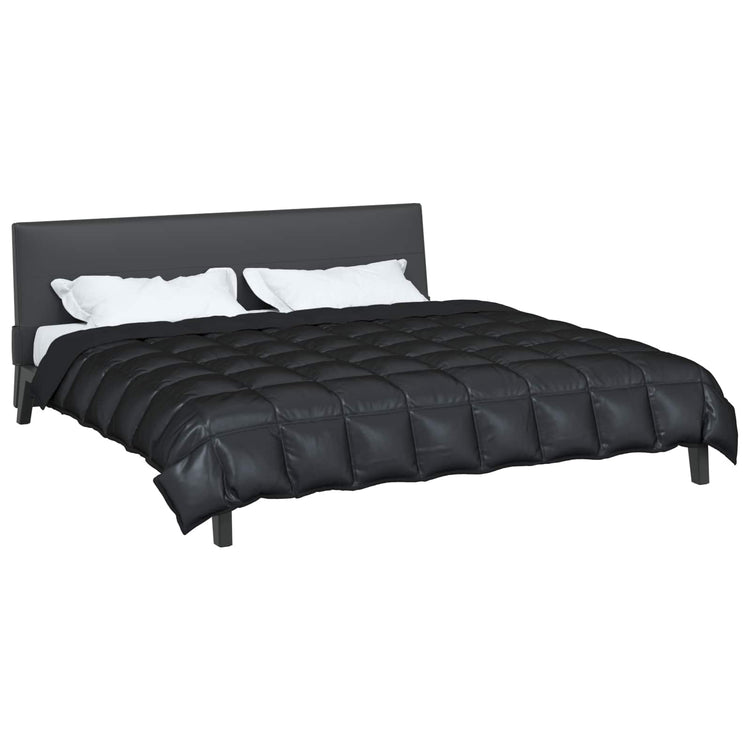 Vidaxl winter dekbed zwart 240 x 200 cm satijn en microfiber