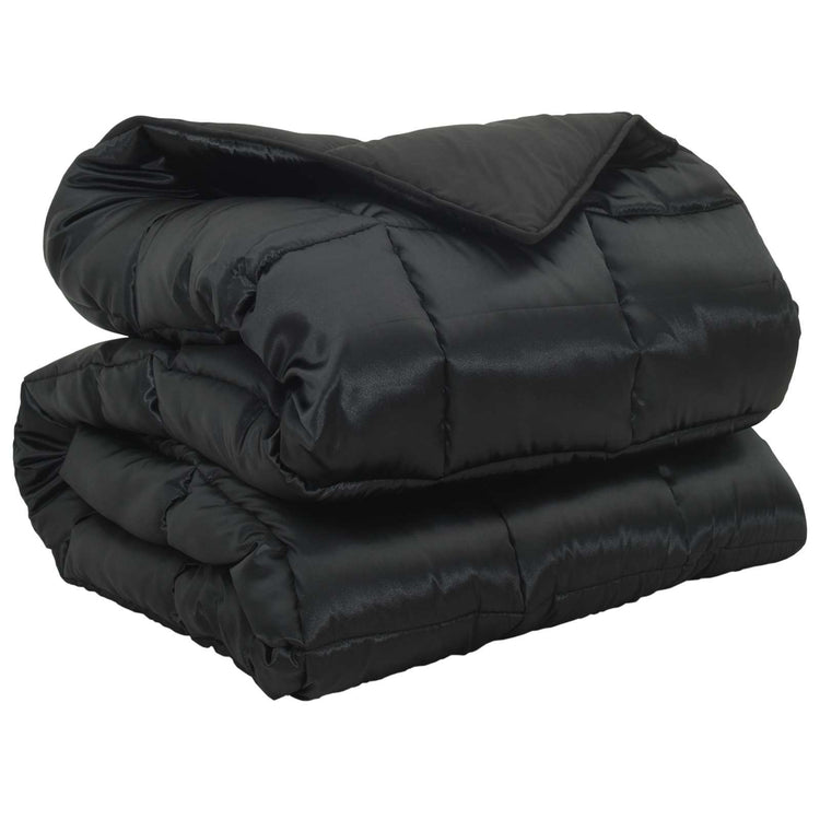 Vidaxl winter dekbed zwart 220 x 240 cm satijn en microfiber