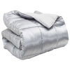 Vidaxl winter dekbed zilver 220 x 140 cm satijn en microfiber