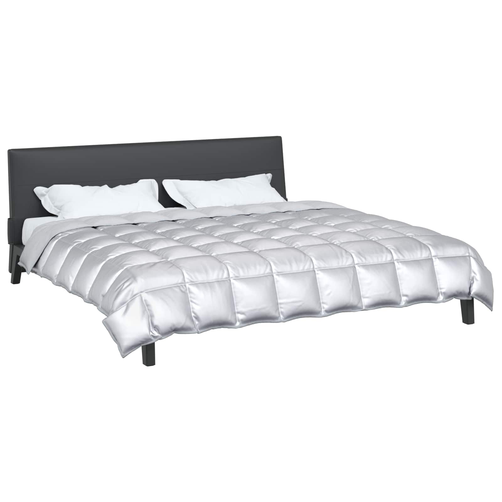 Vidaxl winter dekbed zilver 220 x 200 cm satijn en microfiber