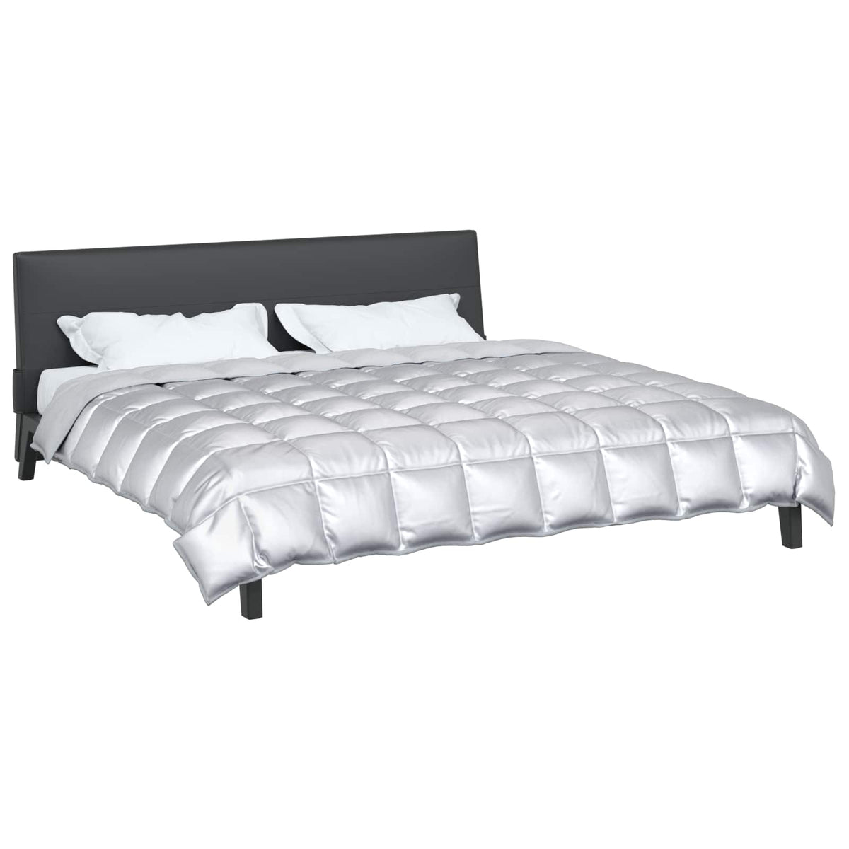Vidaxl winter dekbed zilver 240 x 260 cm satijn en microfiber