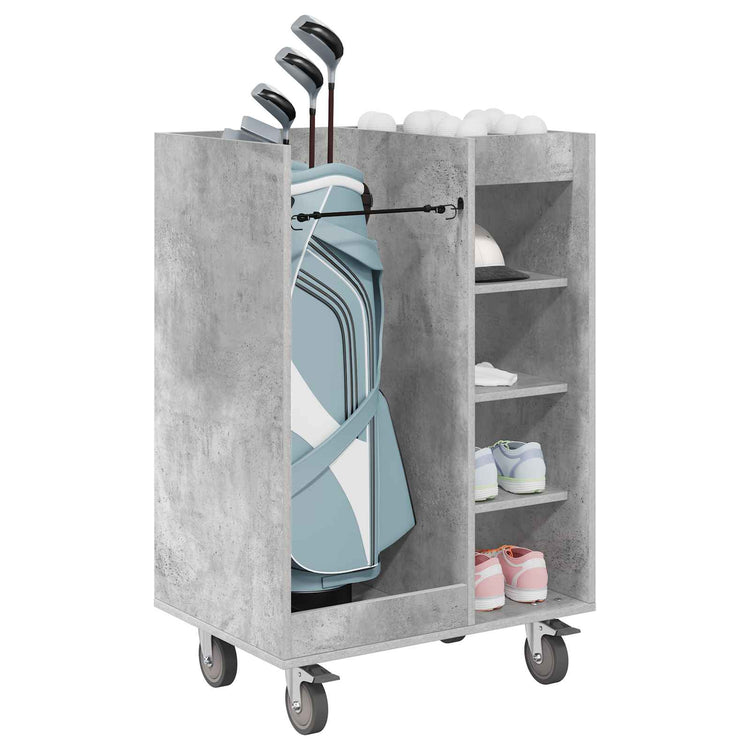 Vidaxl golfkast met wiel effen beton grijs 65 x 45 x 98 cm