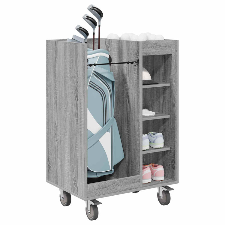 Vidaxl golfkast met wiel effen grijs sonoma 65 x 45 x 98 cm