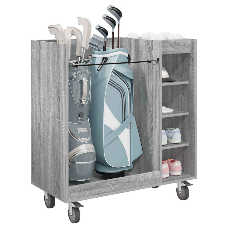 Vidaxl golfkast met wiel effen grijs sonoma 90 x 45 x 98 cm