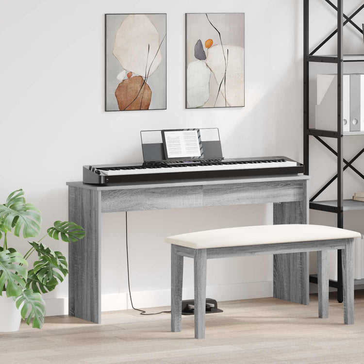Vidaxl keyboardstand grijs sonoma 120 x 32 x 64 cm bewerkt hout