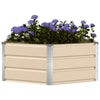 Vidaxl plantenbak ivoor 129 x 129 x 45 cm staal